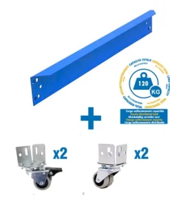 LARGUERO AZUL 1200 + 4RUEDAS (2F+2SF) 120 KG de SimonRack