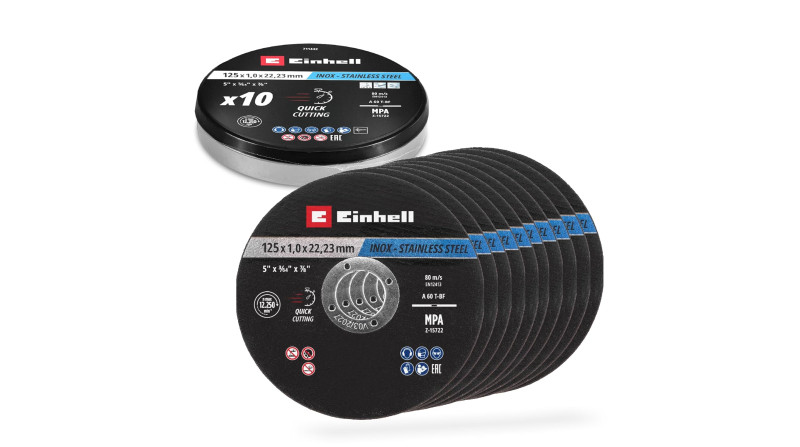 10 discos 125x1mm metal einhell