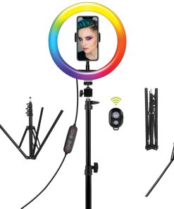 FER134542 ARO LUZ CON TRÍPODE 1,6M ANILLO 10" 26 COLORES MUVIT